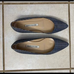 Manila Blahnik plaid flats